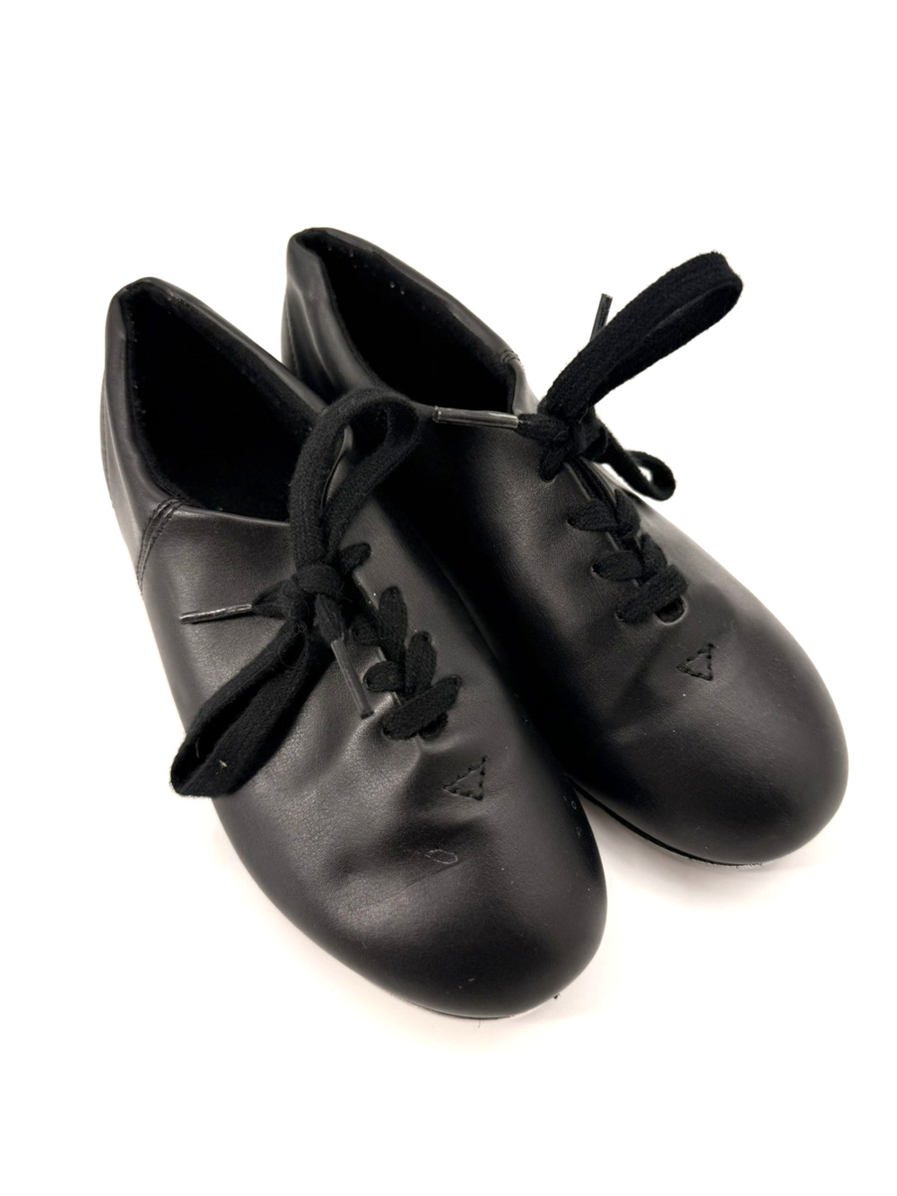 Capezio Tap Dance Shoes Kids Size 1 Wide Black Oxford Lace Up EUC